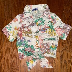 Vintage cropped safari shirt